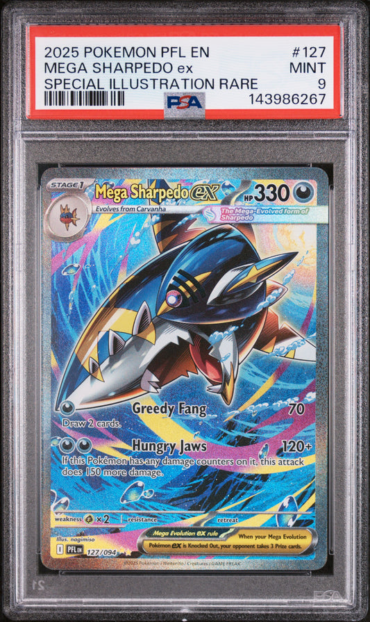 MEGA SHARPEDO ex SPECIAL ILLUSTRATION RARE PSA 9
